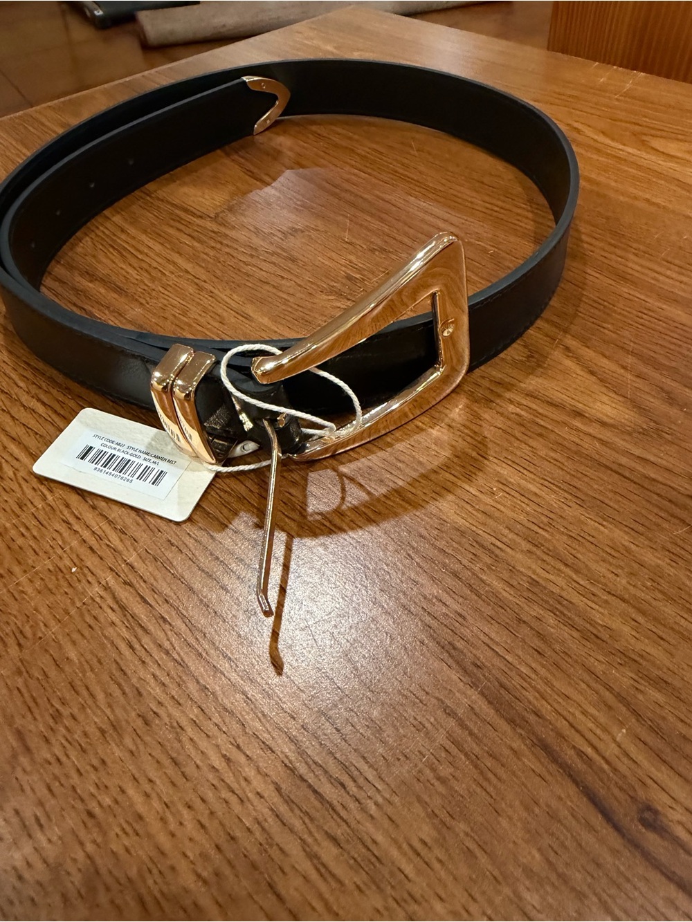 Black Women’s Belt with Gold Buckle
